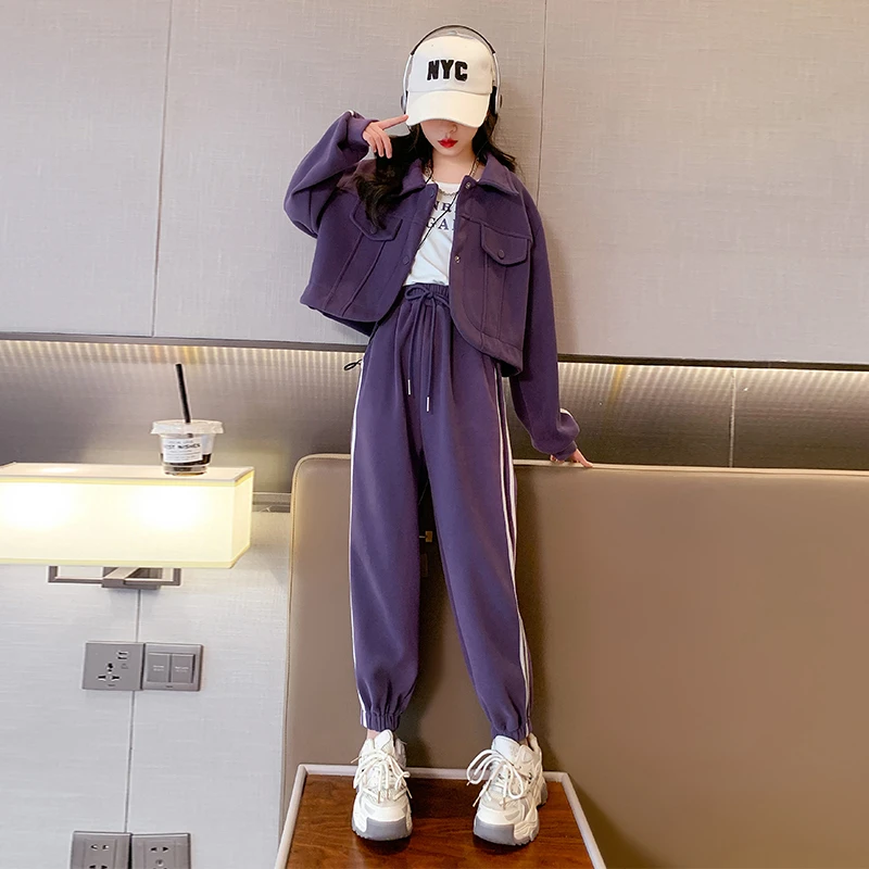 女童春装炸街新款韩版儿童洋气运动装中大童套装休闲时髦两件套潮