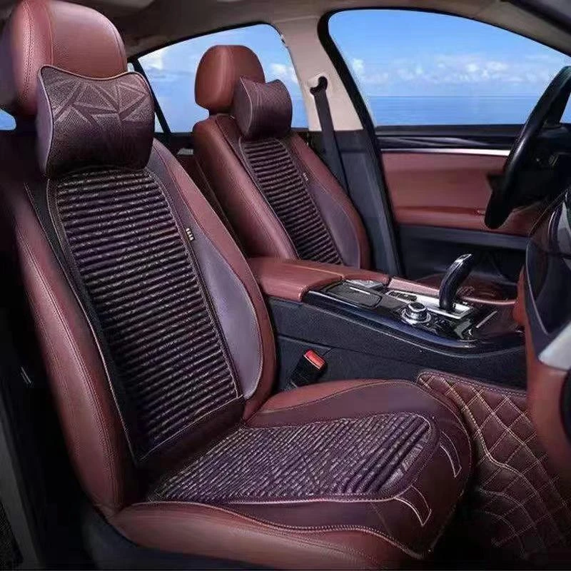 新款马鞍垫汽车坐垫夏季凉垫透气亚麻网红四季通用小蛮腰车座椅垫