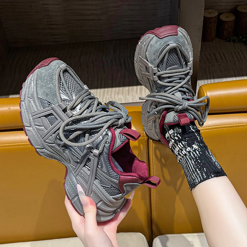 网面秋冬休闲女老爹鞋鞋子女鞋运动鞋网红时尚百搭加绒加厚保暖