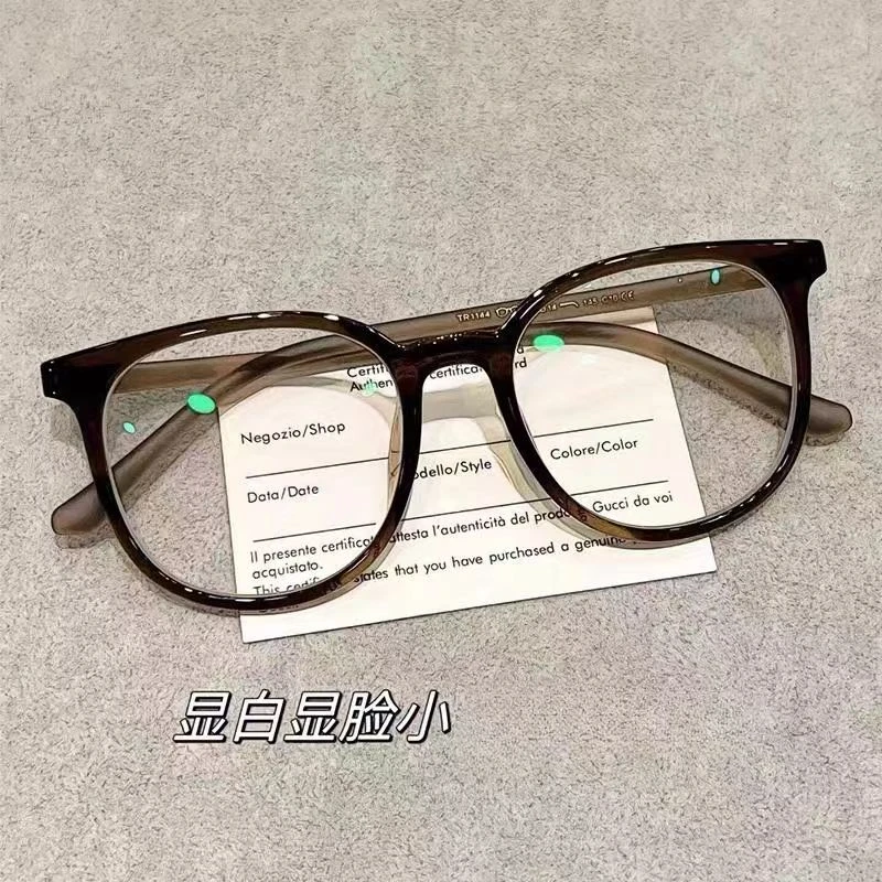 断货深茶色！温柔小众复古圆框可配度数近视眼镜框架女平光镜ins潮