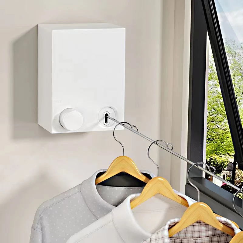 隐形晾衣架免打孔阳台晾衣杆卫生间晾衣神器浴室挂衣架室内晾衣绳