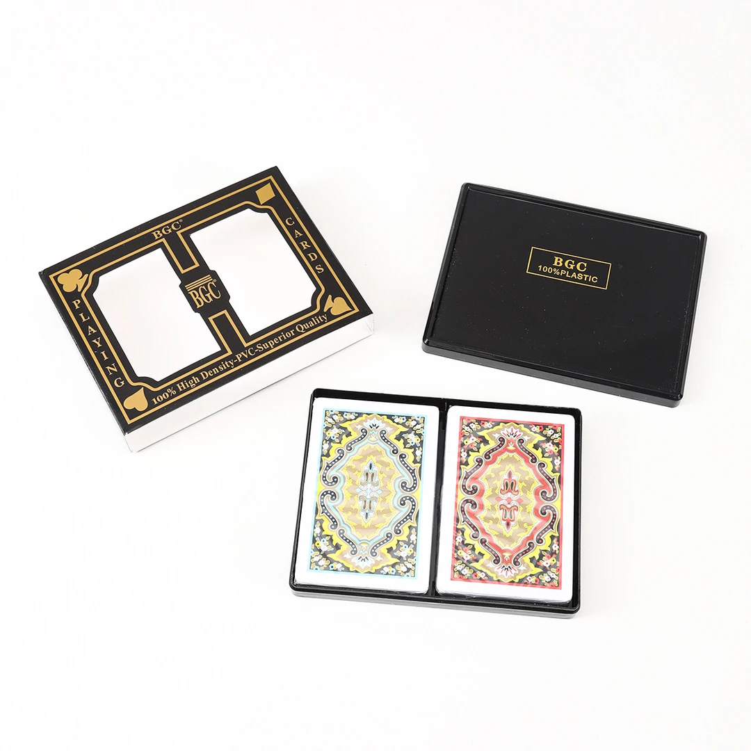 塑料BGC黑盒双副30S本白PVC防水防油耐用娱乐卡牌厂家跨境现货供