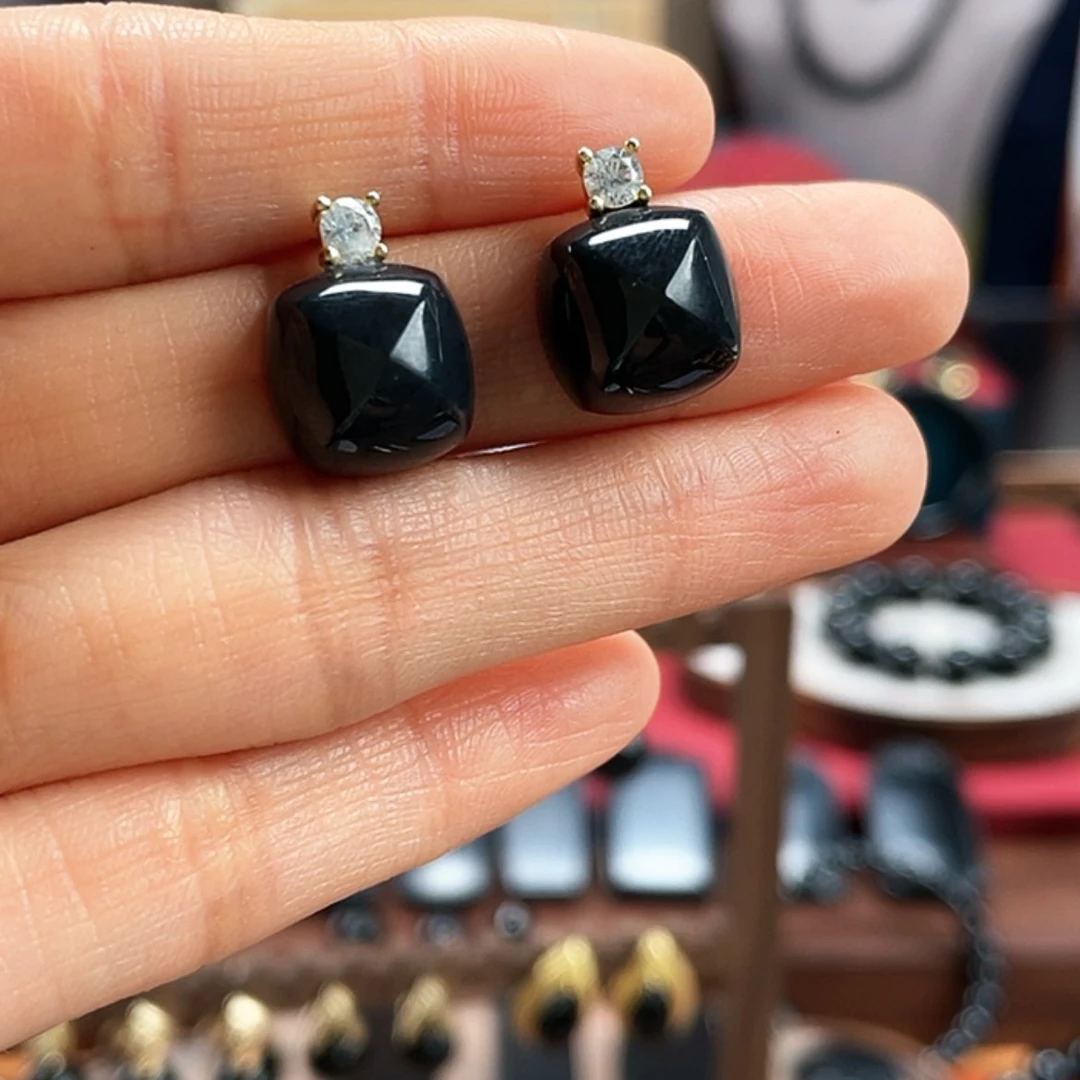 【闪购商品】和田玉耳饰银S925镶嵌特价