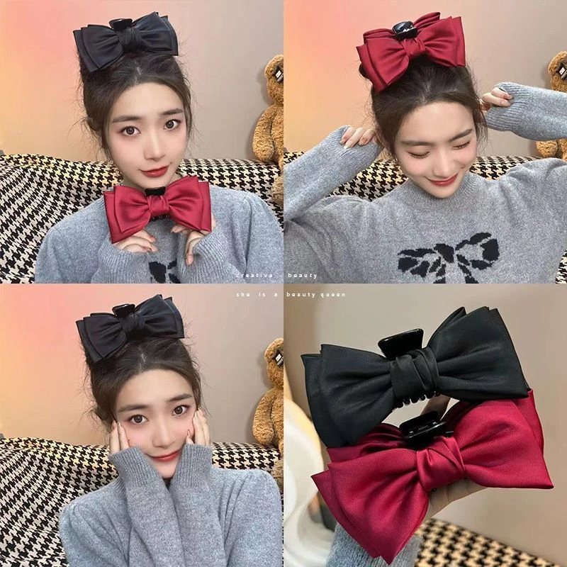 公主蝴蝶结抓夹秋冬发夹女后脑勺盘发头饰高级感大号鲨鱼夹子发卡
