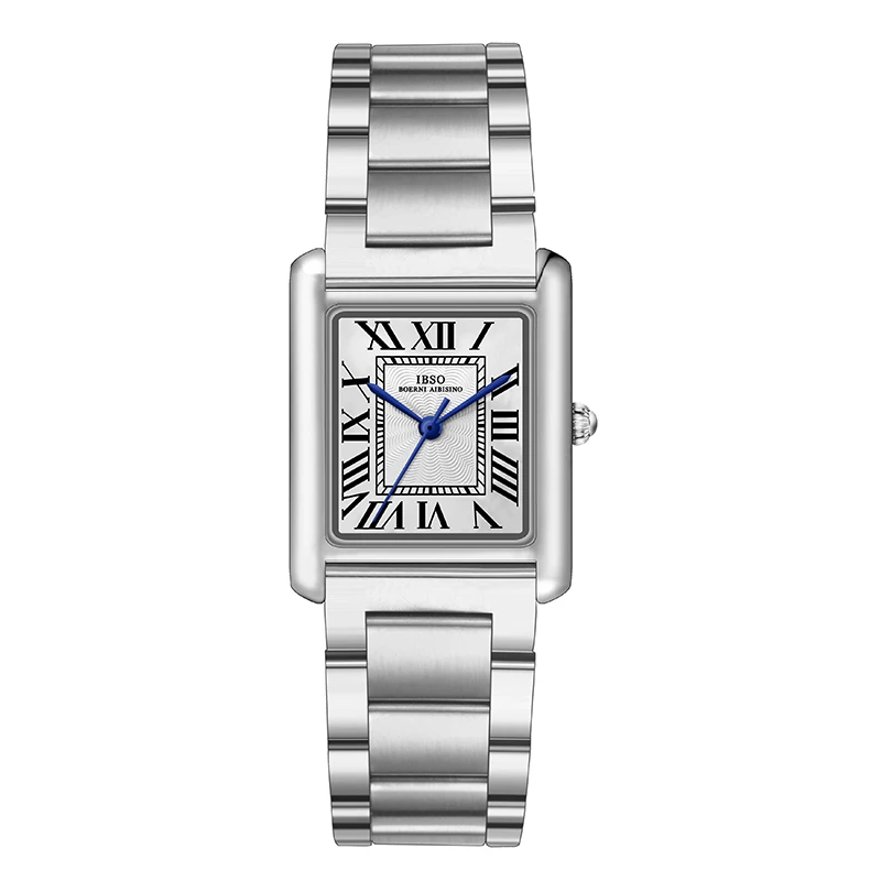 Tank系列 女士轻奢时尚百搭女表烧蓝钢指针方形多功能腕表（富婆）