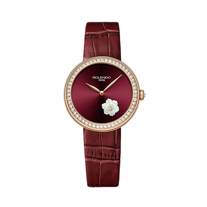 山茶花系列 轻奢女士全自动机械腕表时尚无字天书版镶钻款（欢欢）