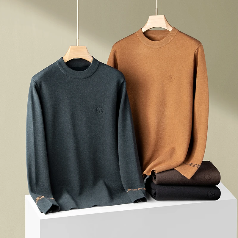 胖六福秋冬大码男装加肥加大胖子时尚休闲宽松加厚圆领保暖针织衫