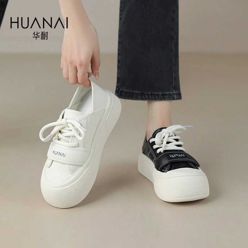 秋新款小白鞋休闲百搭夏季学生厚底白鞋圆头女【LP】