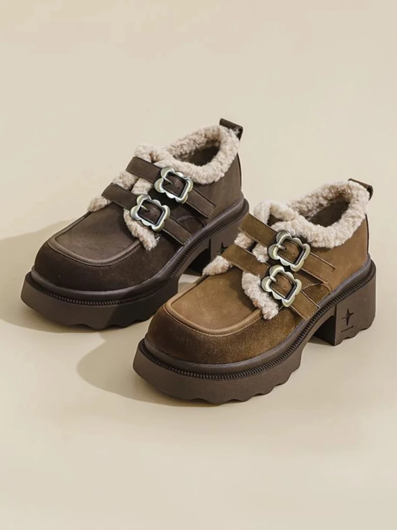 断码专拍   加绒加厚保暖棉鞋乐福鞋