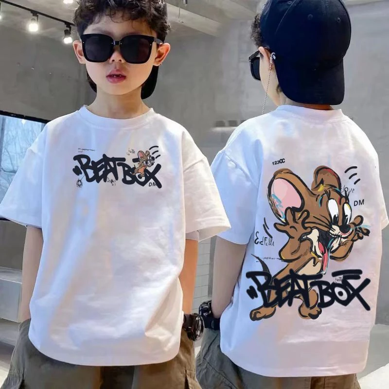 【纯棉】男童t恤2024夏季卡通儿童短袖男孩打底衫中小童宽松版上衣A