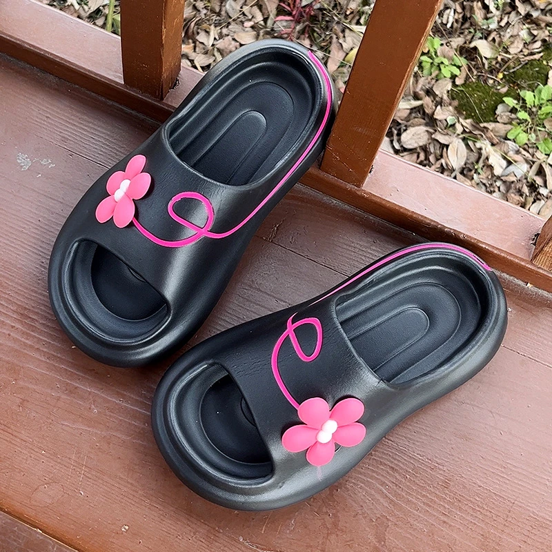 网红拖鞋女夏季花朵可爱卡通家居家室内浴室亲子轻便凉拖鞋厚底