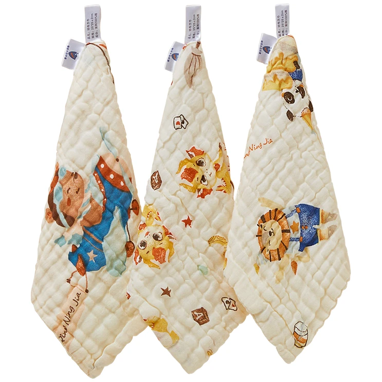 婴儿口水巾纯棉新生儿用品纱布毛巾口水巾婴幼儿纱布洗脸巾小方巾