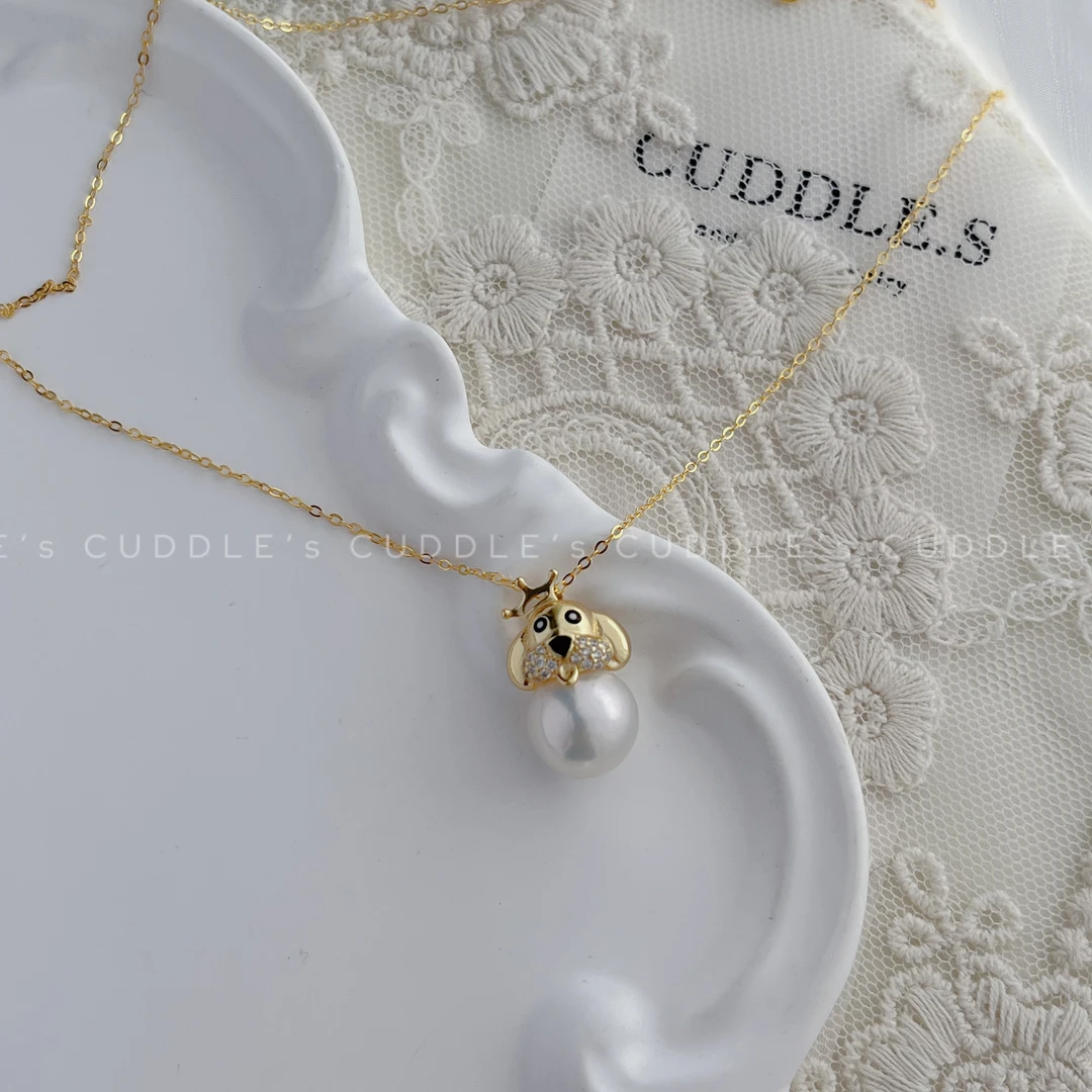坠链均925银 CUDDLE 冠军小狗圆巴吊坠项链 0831