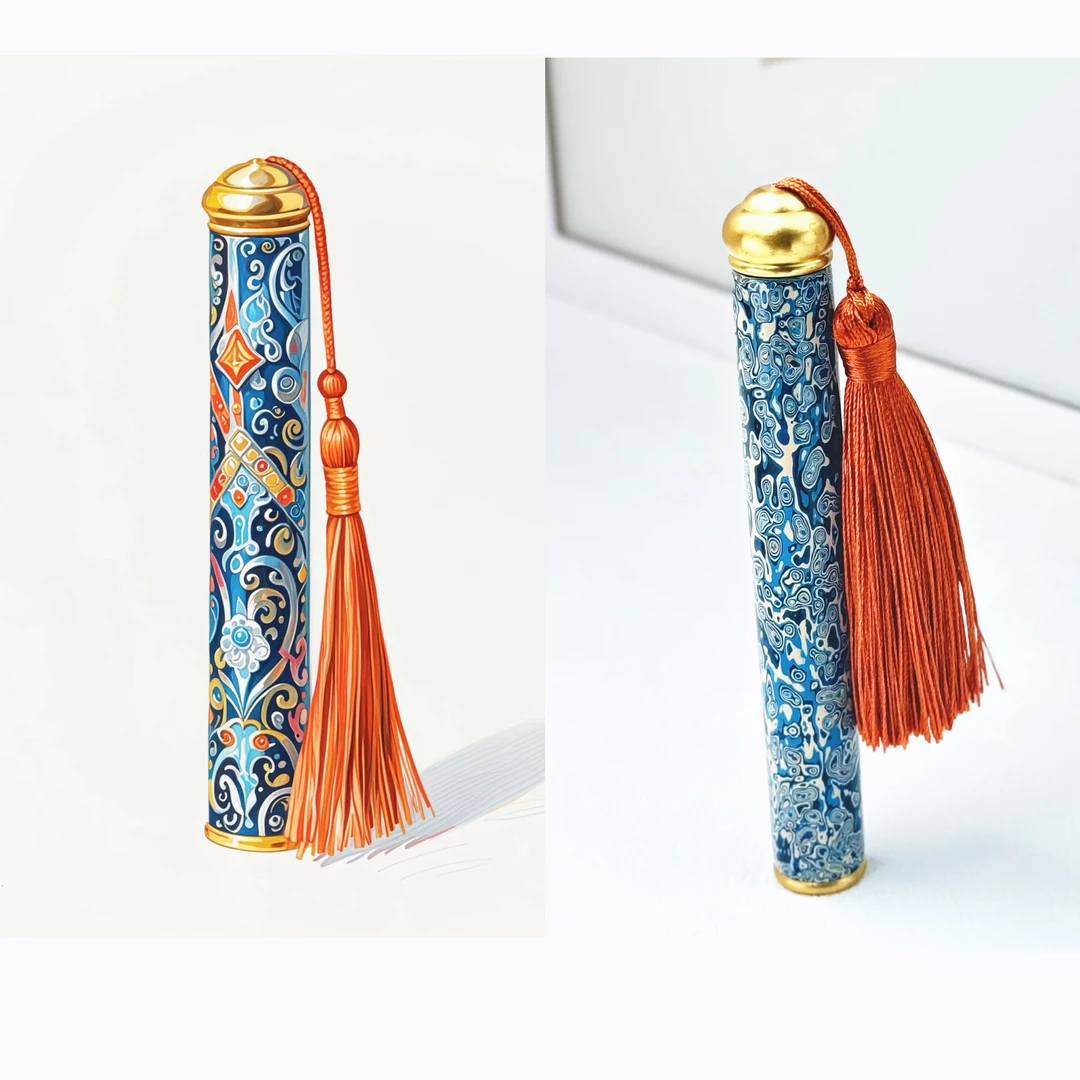 万物生漆规格132x17.5mm大漆流苏香筒古韵设计方便携旅行香筒香插