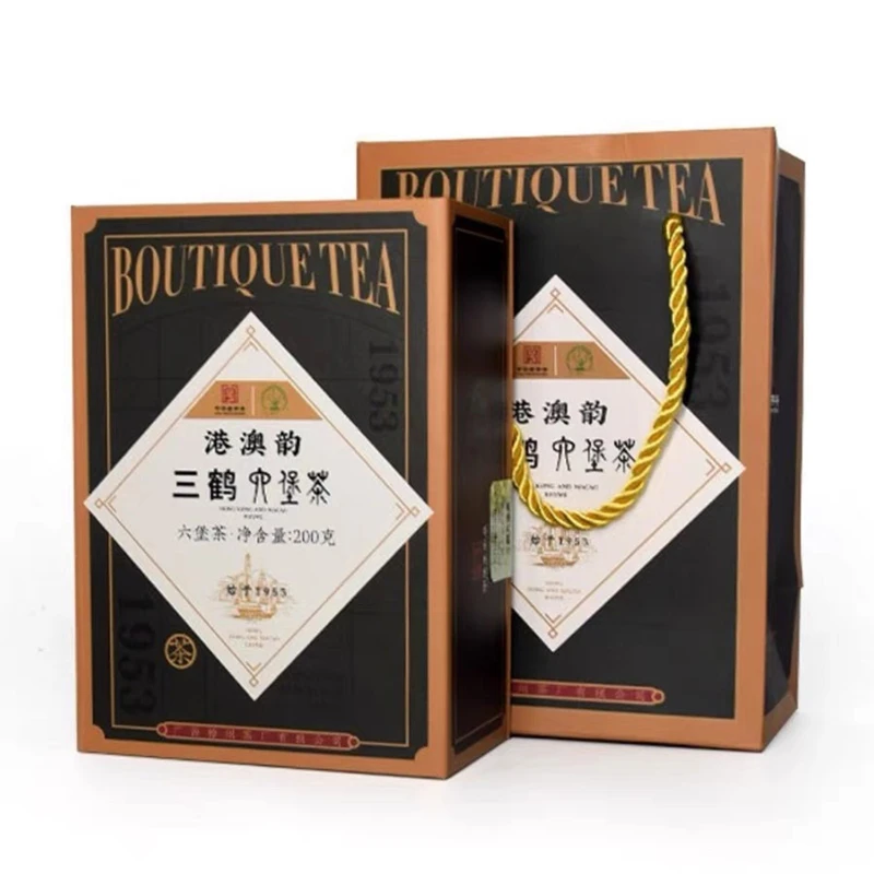 龙圣华苑三鹤六堡港澳韵2013年陈化特级原料广西老字号黑茶200g