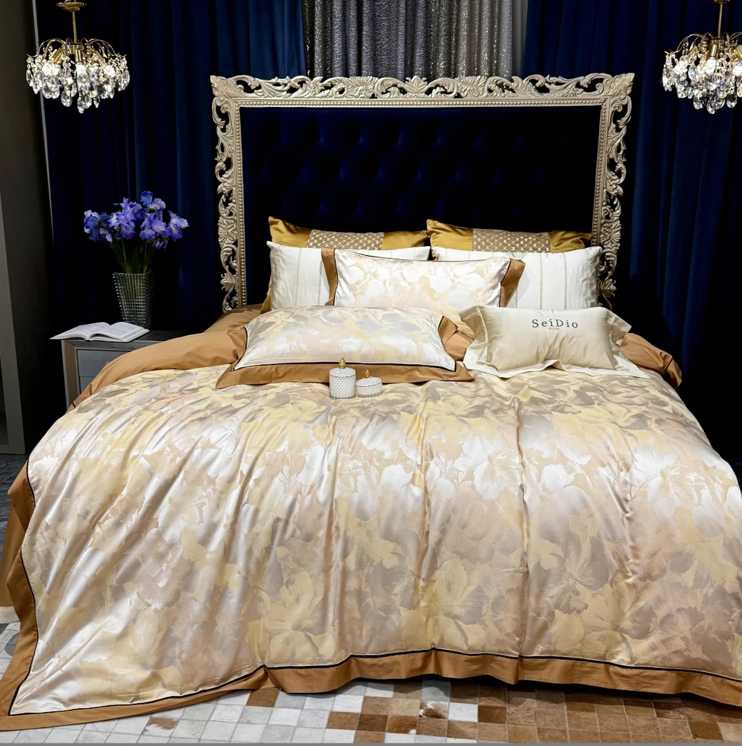 【暖日】出口欧式设计师款专柜轻奢高品高端色织提花四件套