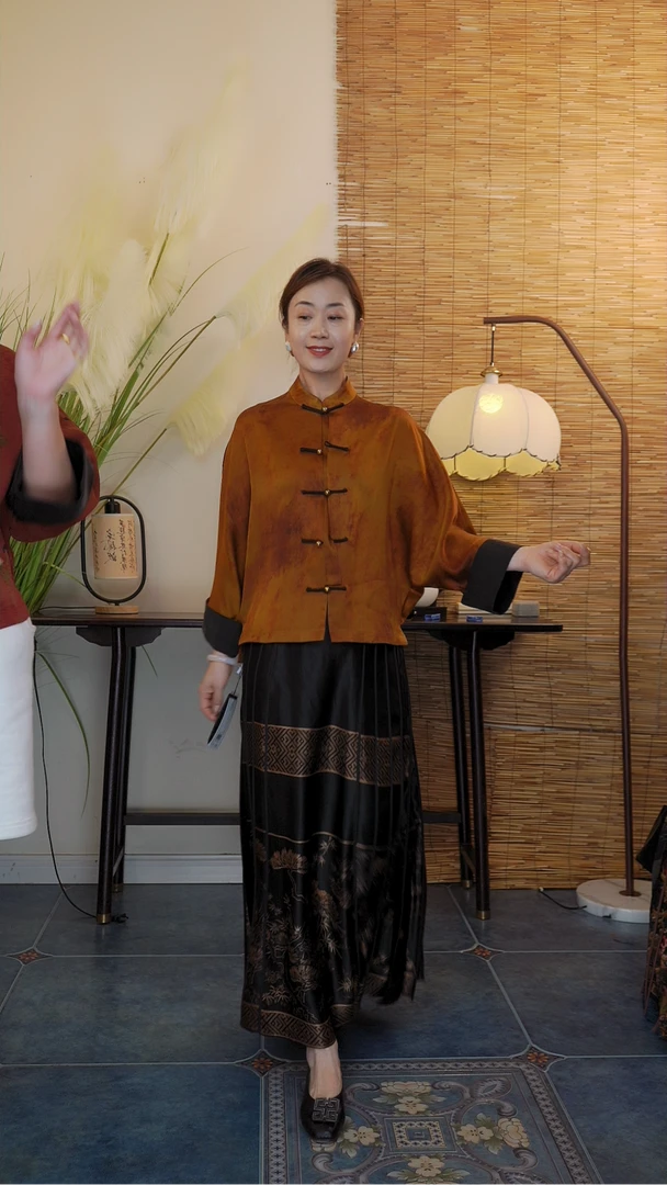 【佳鑫香云纱】香云纱时尚百搭中国风设计师款马面裙JXSC-BQ25620