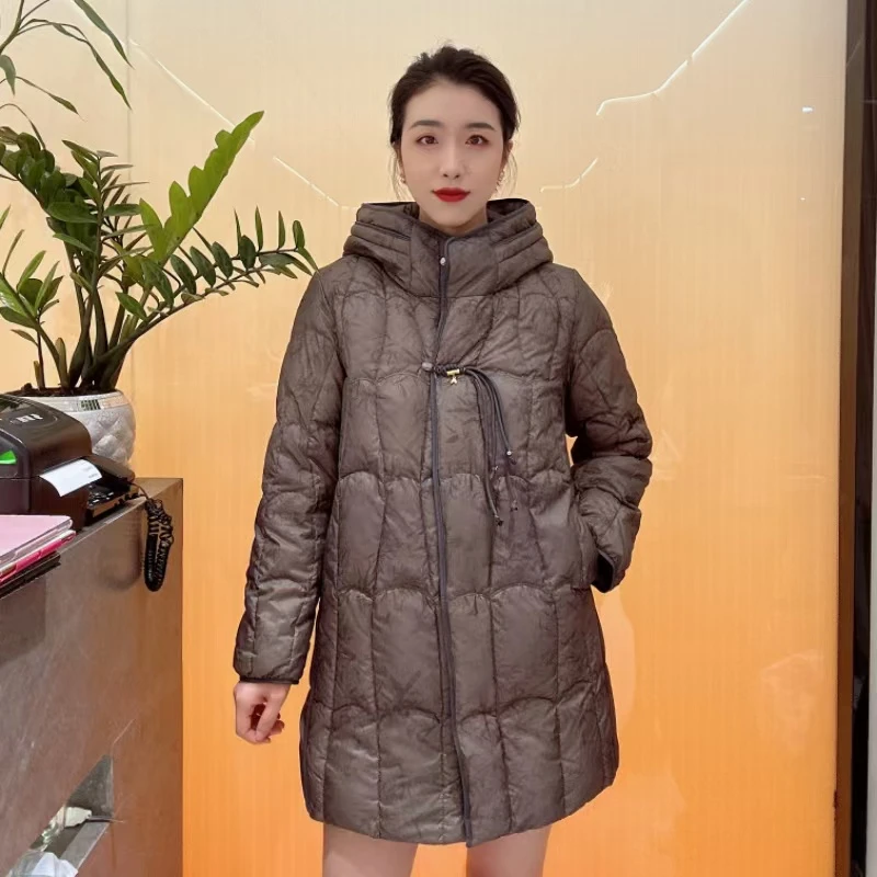 【佳鑫香云纱】新中式盘口冬季国风妈妈装鹅绒服YNYL-Y68616爆款