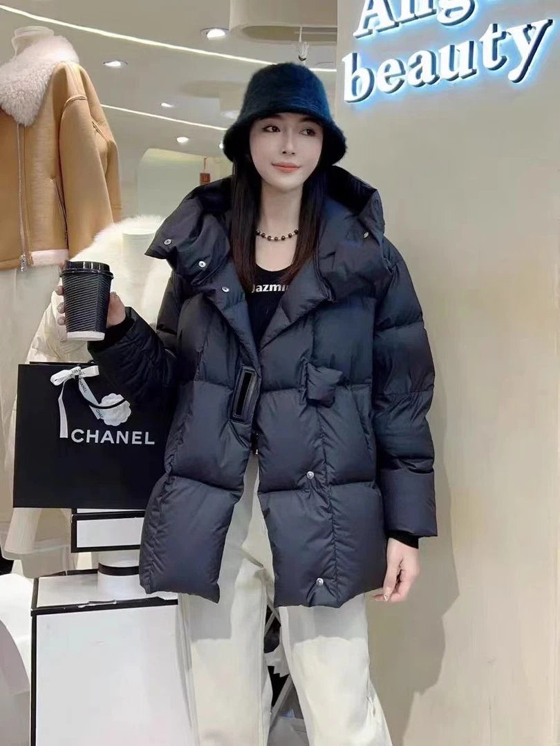 【双双专属】鹅绒羽绒服时尚加厚女韩版冬连帽短款2808新