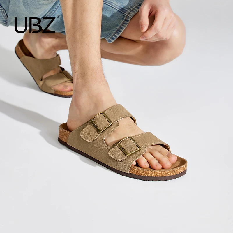 UBZ 复古勃肯拖鞋男2025夏季新款博肯软木厚底凉拖外穿防滑沙滩鞋
