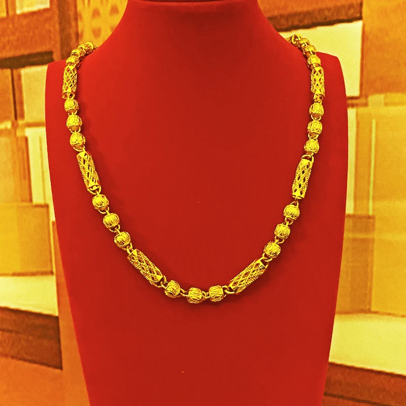 合金项链 项链男款礼盒装单转运珠核桃龙骨圆珠老板帝皇麦穗橄榄