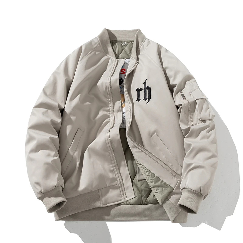 新款加厚冬季棒球服男女情侣美式潮牌复古飞行员夹克春秋休闲外套