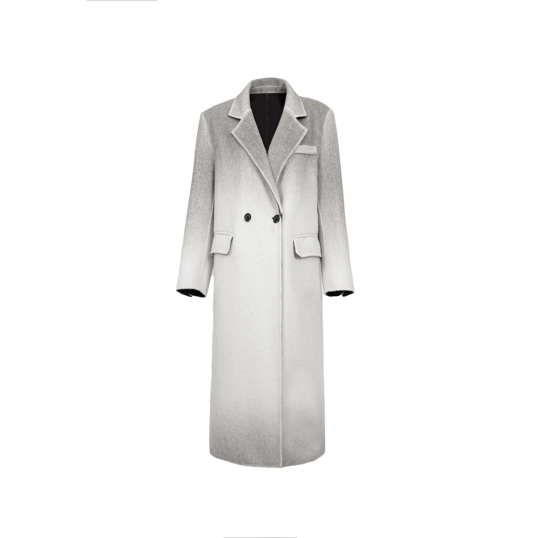 水墨天青｜定织渐变色小众设计秋冬大衣