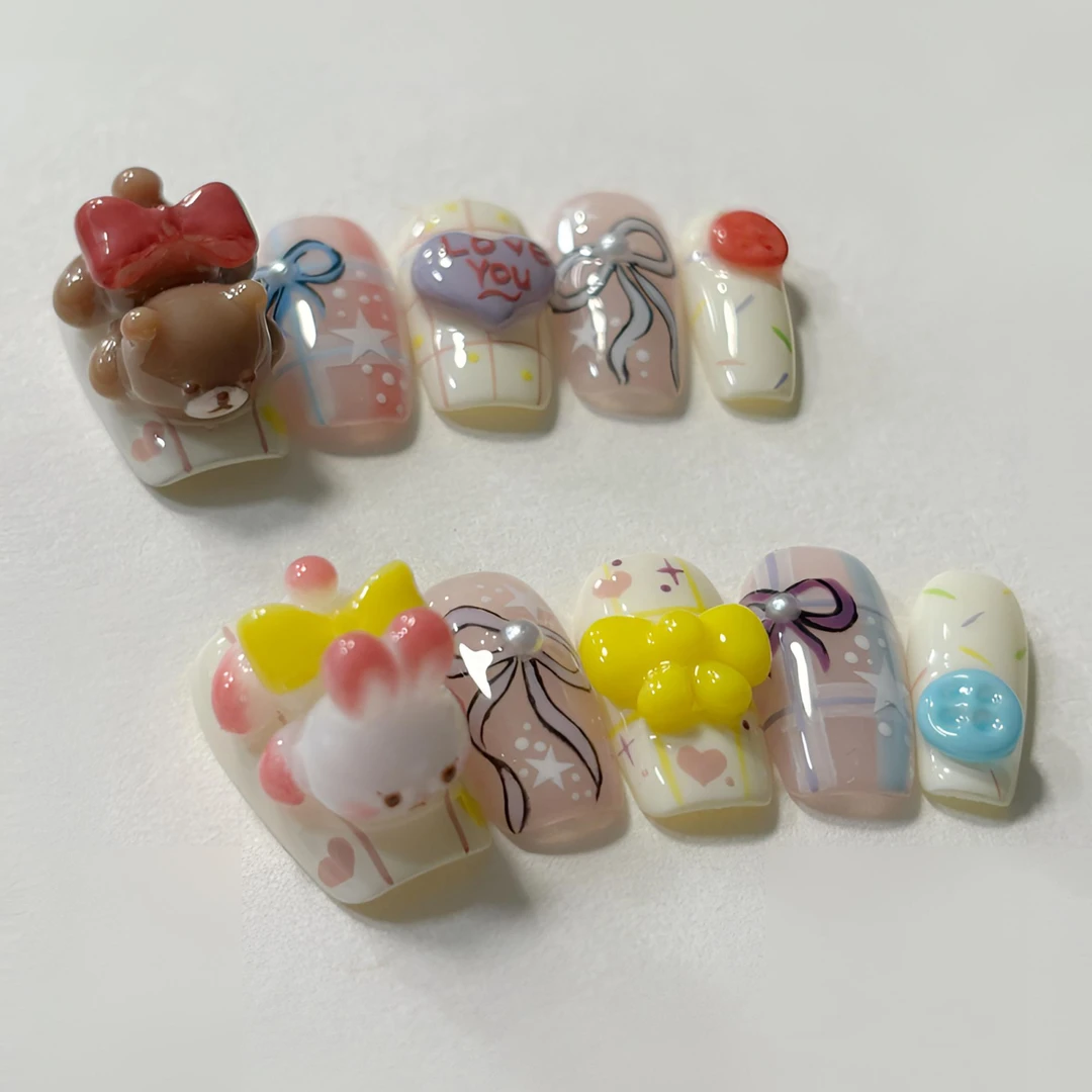 依诺家 | 熊兔宝宝  |Ezeno纯手工定制穿戴甲卡通可爱立体百搭