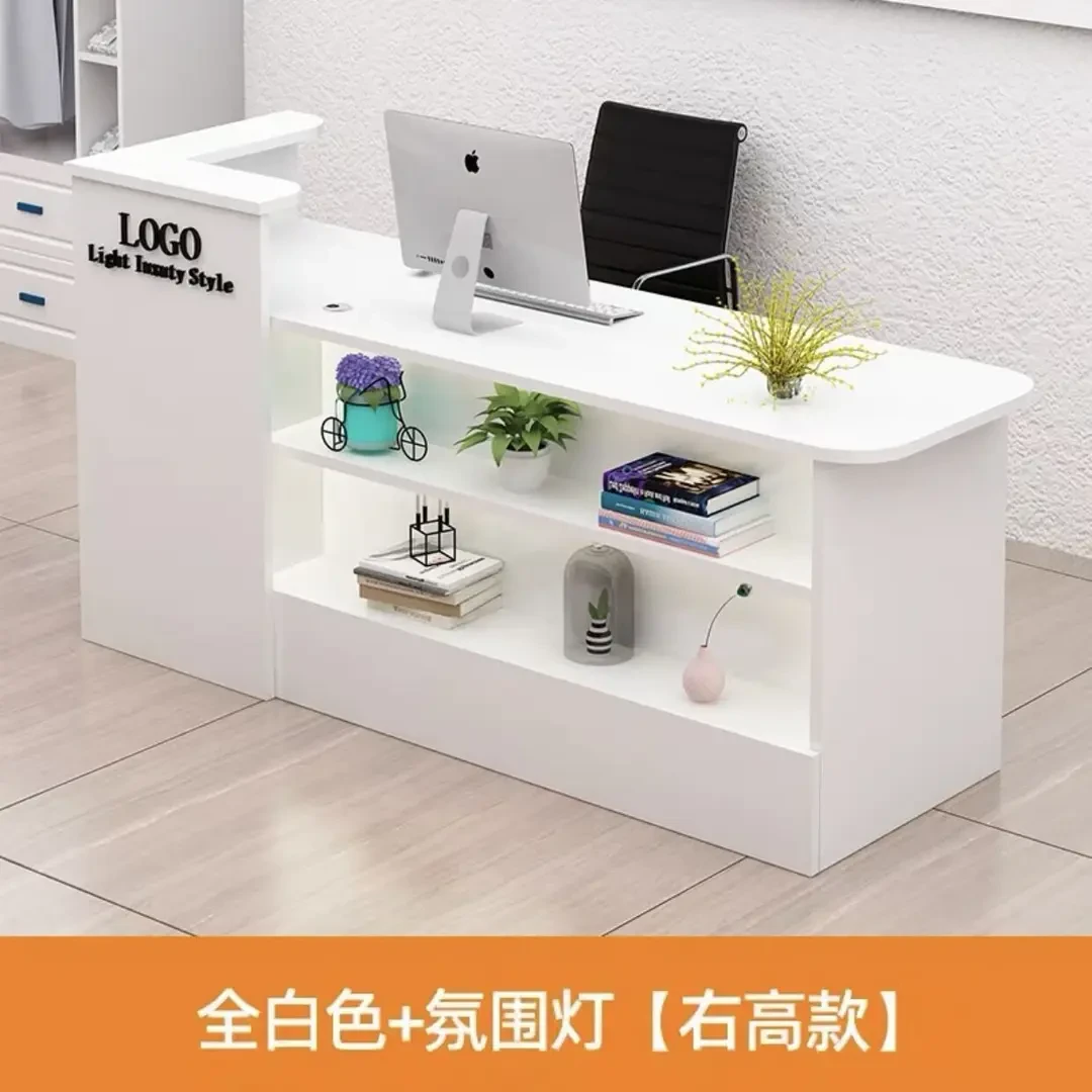 吧台收银台店铺小型服装店美容院便利店柜台桌简约现代前台接待台
