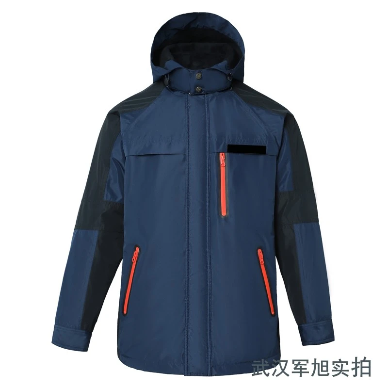 特种冲锋衣火焰蓝色（户外保暖防水连帽运动外套）