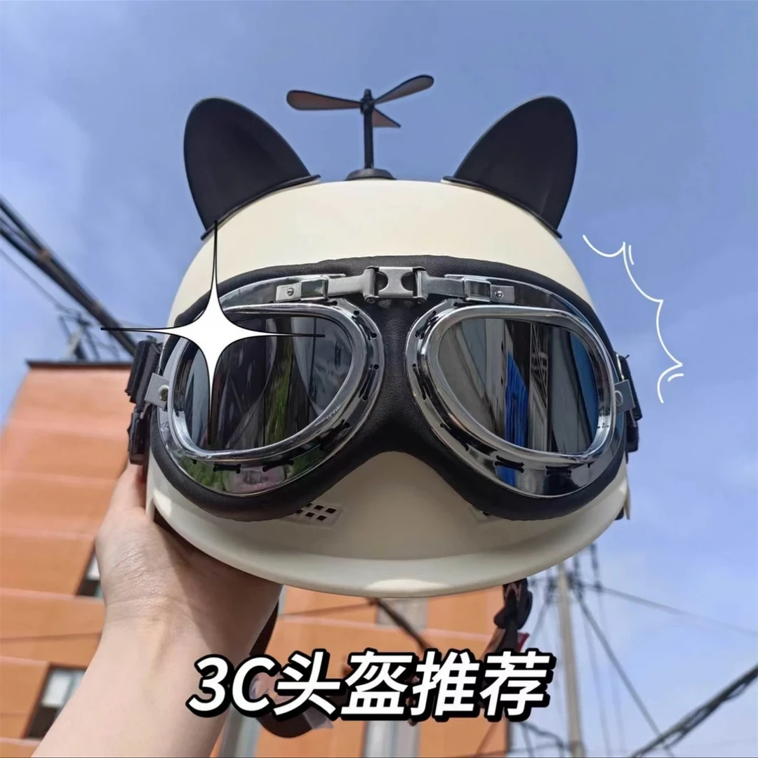 3C认证国标电动瓶摩托车头盔四季通用安全帽夏季防晒轻便半盔高档