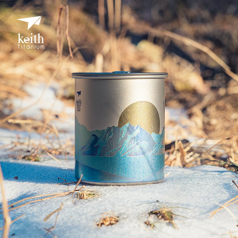 【小黎新品】攀登露营杯马克杯氧化雕刻技术纯钛折叠水杯