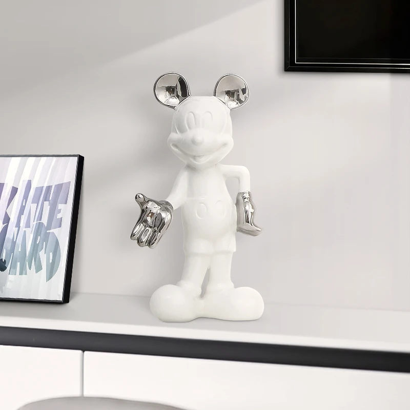 创意网红卡通米小奇摆件轻奢客厅桌面高级感電視酒柜家居装饰潮玩