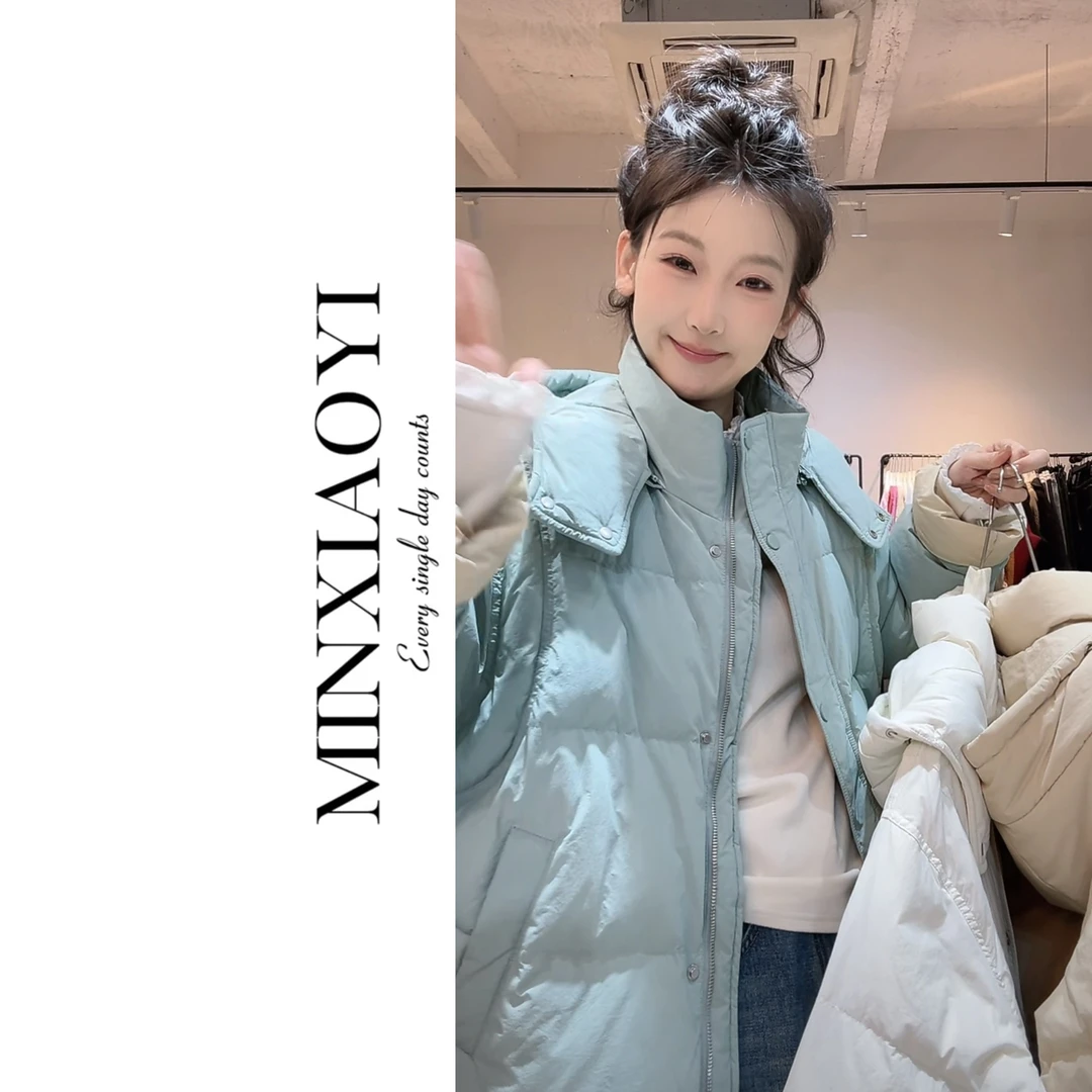 闵笑一【奶昔冬日】M534&羽绒服白鸭绒外套上衣女装