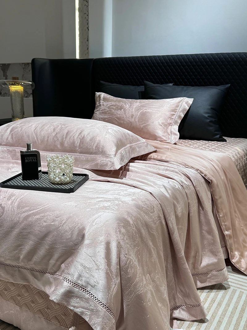 【格莱美夏被】高档欧式法式轻奢丝滑蚕丝凉感提花机洗空调被四件套