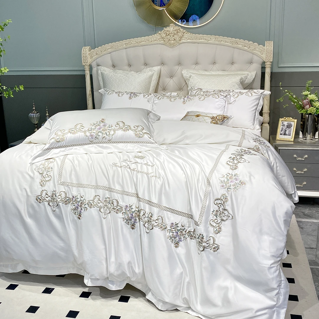 【维也纳】豪华设计师欧式法式别墅风丝滑锦缎埃及棉四件套