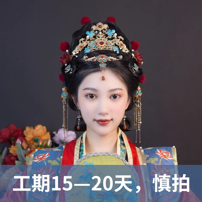 连枝司司原创古风结婚新娘明制国风红色简约流苏步摇