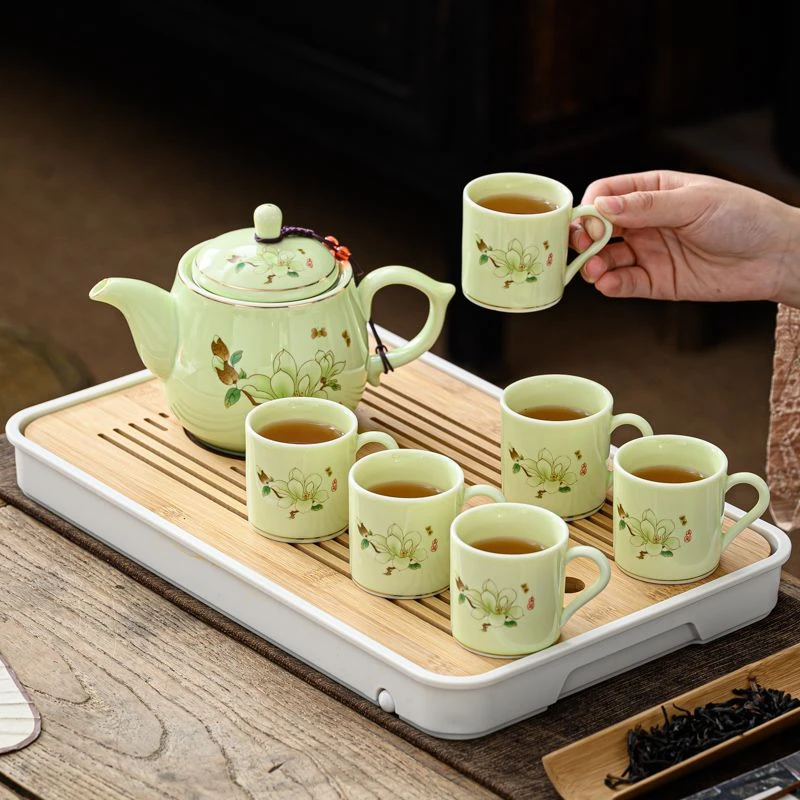 功夫茶具套装陶瓷茶壶茶杯大容量家用泡茶器带过滤网大号传统茶具
