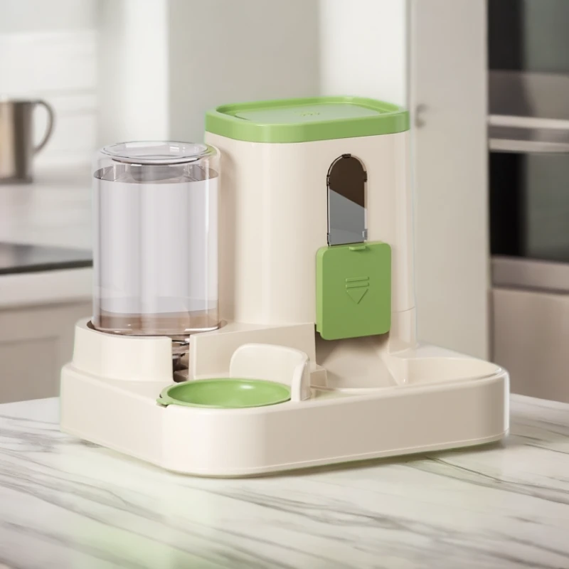 新款猫碗狗碗大容量喂食器环保饮水出粮一体猫狗饮水自动喂食器水