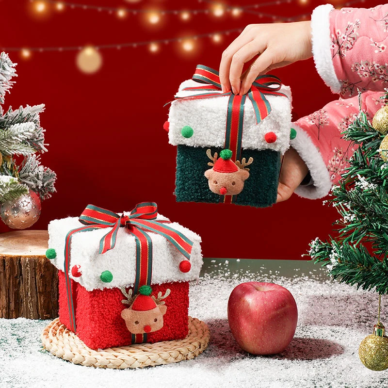 圣诞节圣诞创意礼盒苹果高档加厚加硬糖果平安夜礼物包装高颜值