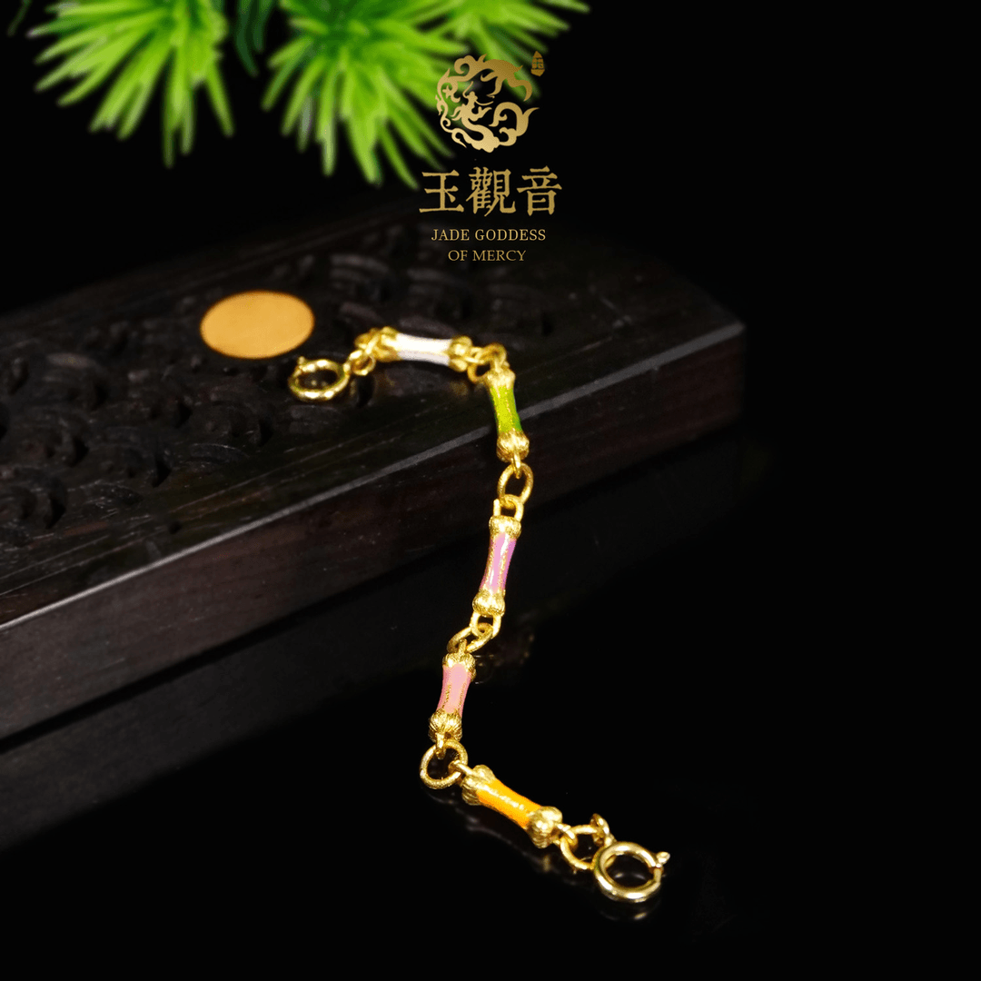 许掌柜｜18K金镶嵌五条经万能扣配件手链项链DIY延长链个性百搭
