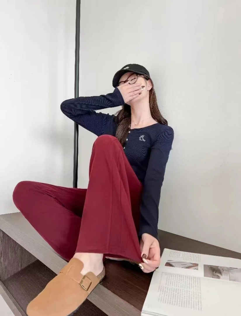 【内里全包边】面料控700克重 羊毛➕蚕丝考拉绒云朵紫薇窄版阔腿裤