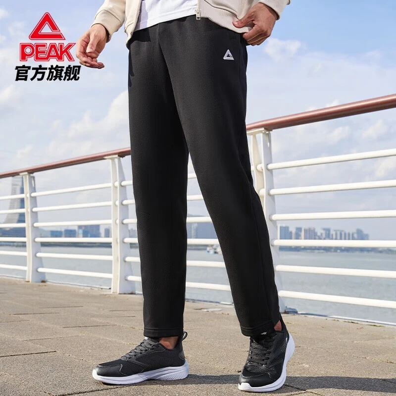 Peak/匹克加绒运动裤2023秋冬新款宽松保暖跑步休闲裤男裤长裤