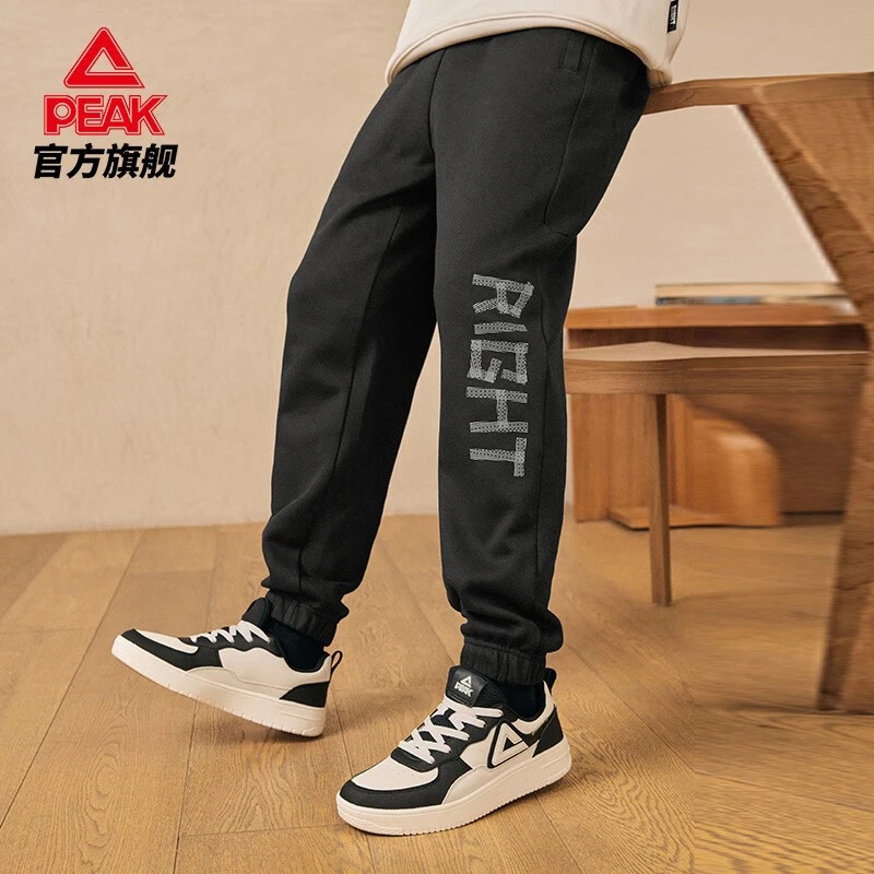 Peak/匹克RIGHT系列锁温科技针织加绒长裤秋冬防风保暖束脚运动裤