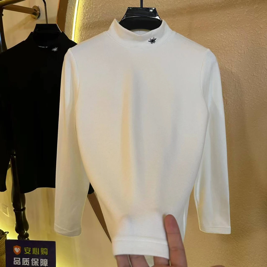 DZ8808-2DD秋冬德绒斜纹弹力刺绣蜘蛛保暖打底衫 宾哥专属