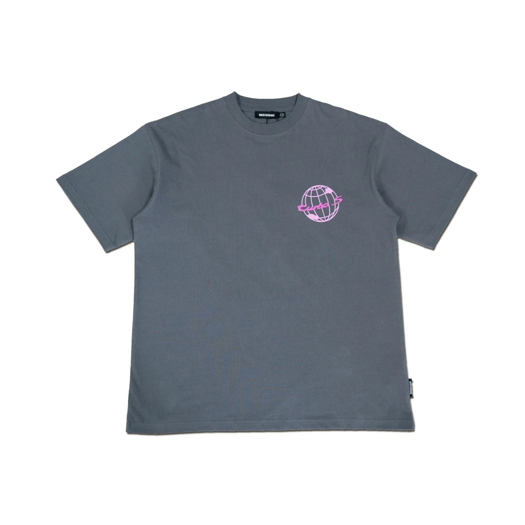 Naiska 23/SS Turbo 粉色幻影 印花短袖T恤 汽车文化潮T 深灰色