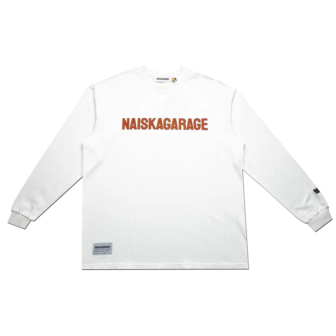 Naiskagarage 22/FW 霹雳火1995系列 重磅秋季潮流长袖T恤 白