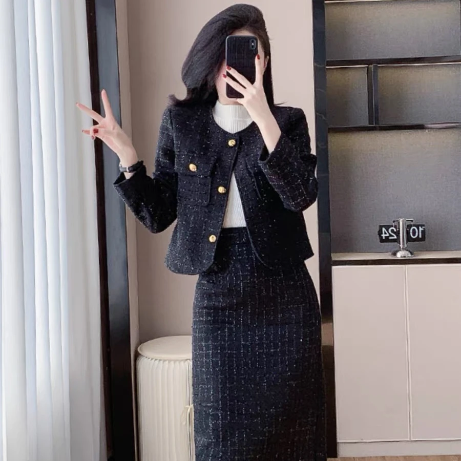 2024年新款秋冬小香风套装时尚气质高级显瘦女外套加棉小香风92