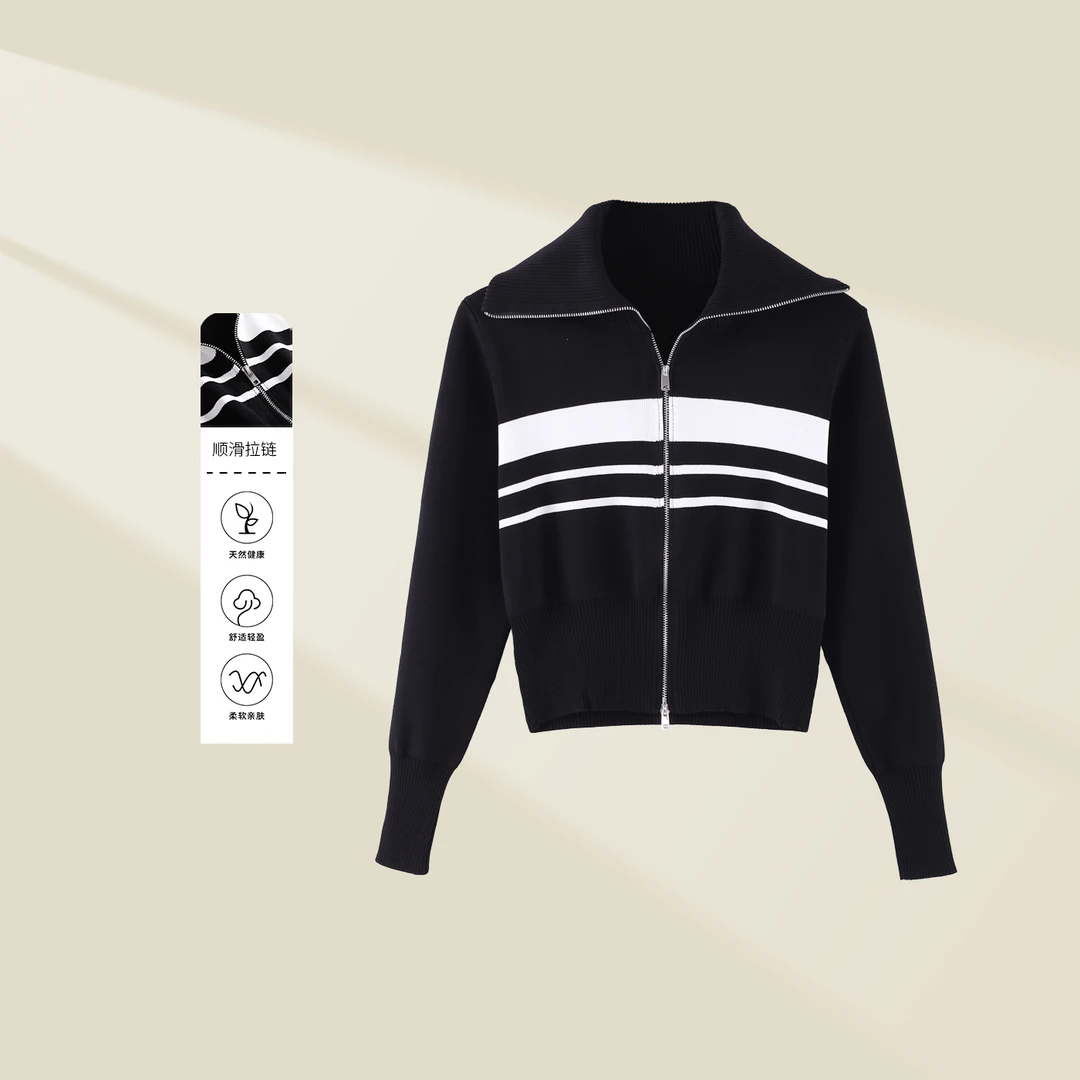 【Q香香专属】X5336019B 英式条纹针织衫