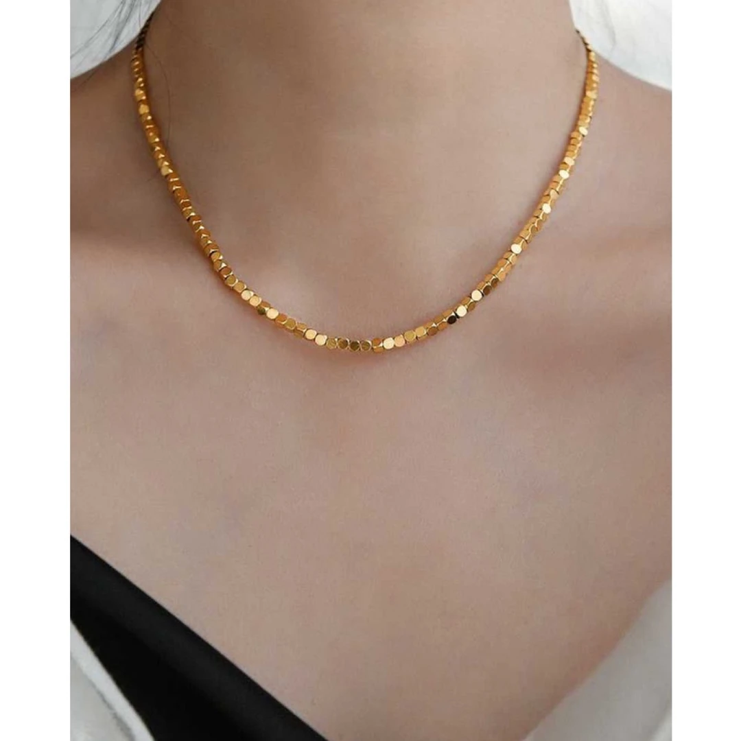 钛钢项链 个性简约ins风小方糖项链轻奢百搭锁骨项链A45